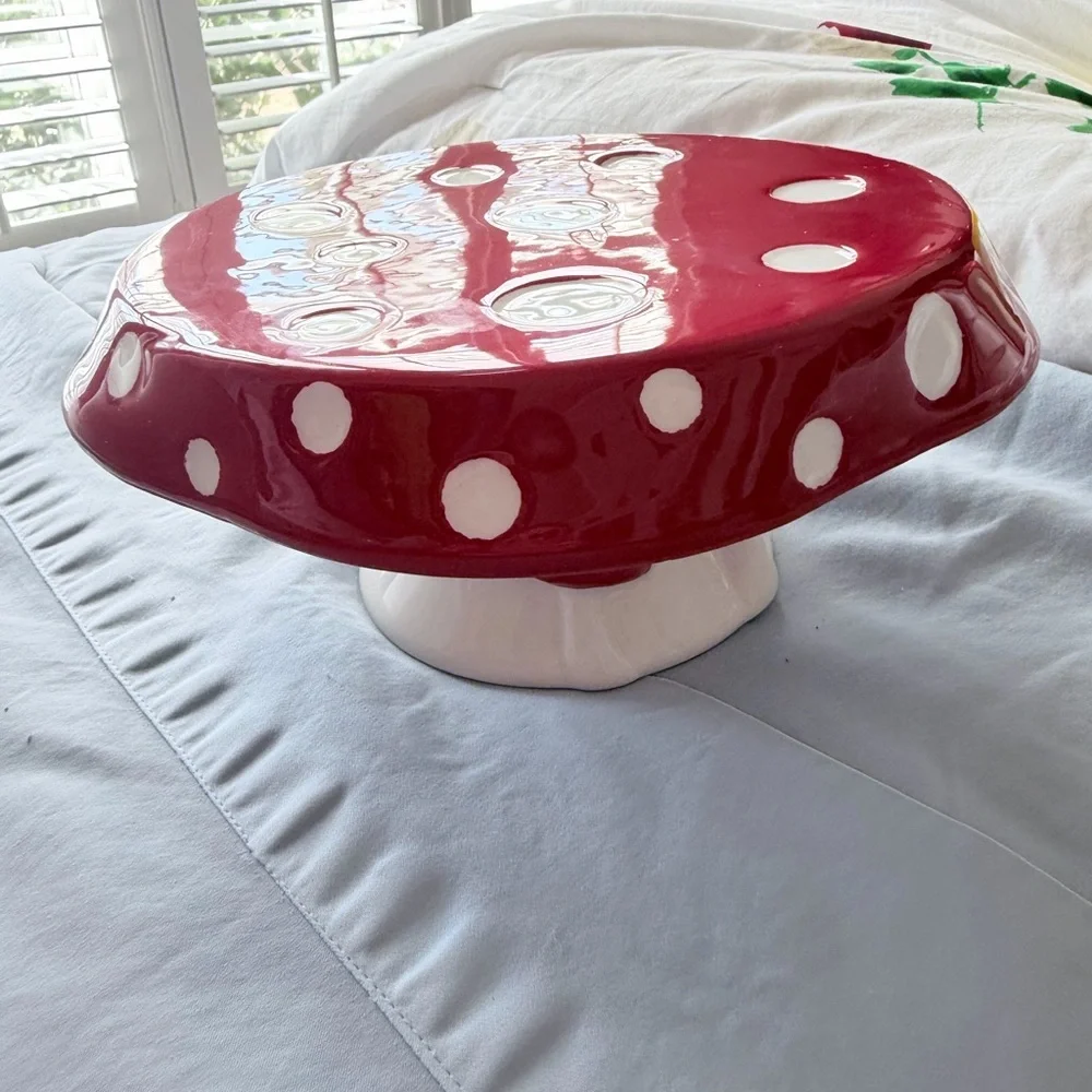 Red and White Mushroom Cake Stand
